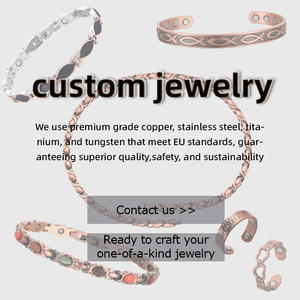Gioielli biomagnetici semplici braccialetti personalizzati in rame puro personalizzato <span class=keywords><strong>con</strong></span> magneti al neodimio - Product Image 3
