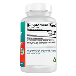 De alta potencia de tabletas de yodo DE LA SALUD suplemento tiroides más apoyo inmunológico potasio pastillas de yodo con selenio - Product Image 3