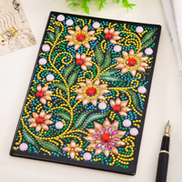 Cuaderno de Pintura de Diamantes 5D con Cubierta de Cuero Personalizada al por Mayor, Tamaño A5, Kits de Cuaderno de Notas Creativos Hechos a Mano