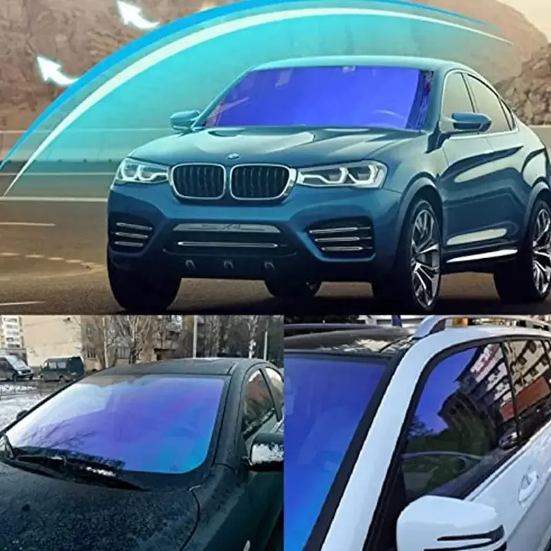 Mingtu 85%VLT Glass Sticker Sun Shade Film Car UV Protector foils Sticker Window Film Nano Ceramic Tint Chameleon Window Tint