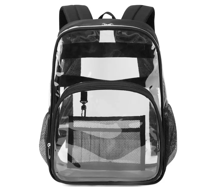 Bestselling Travel Custom Print Logo Clear Transparent Large Capacity PVC Waterproof Bag Backpack With Zipper