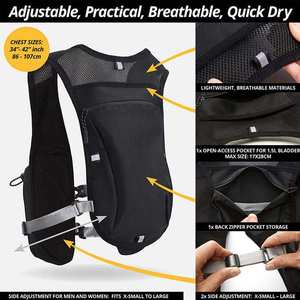 Chaleco Deportivo Ligero y Transpirable con Reflectivo e Impermeable para Senderismo, Ciclismo, Entrenamiento y Running con Bolsa de Hidratación - Product Image 3