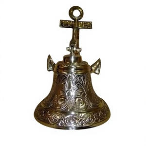 Campana de mano de latón con diseño grabado a mano, suministros de la Iglesia Católica, campana de latón, artesanías decorativas de Metal, campana de llamada, los mejores precios - Product Image 1