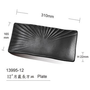 プラスチックプレート日本寿司プレートと西洋デザート長方形メラミンプレート無料サンプルフロスト技術 - Product Image 2