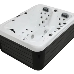 Jihua Luxe Outdoor 3 Persoons Spa Tubs Balboa Hydro Mini Spa Outdoor Hot Tub Met 2 Ligstoelen