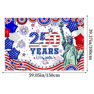 Drapeau artisanal du 250e <span class=keywords><strong>anniversaire</strong></span> de l'Amérique 1776-2026, drapeau patriotique avec carte des États-Unis pour la 4ème de juillet et la fête de l'Indépendance, décoration murale - Product Image 3
