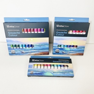 Peinture <span class=keywords><strong>gouache</strong></span> professionnelle non toxique en gros, facile à nettoyer, <span class=keywords><strong>tube</strong></span> en aluminium <span class=keywords><strong>de</strong></span> 12 ml, 24 couleurs, ensemble <span class=keywords><strong>de</strong></span> peinture <span class=keywords><strong>gouache</strong></span> - Product Image 1