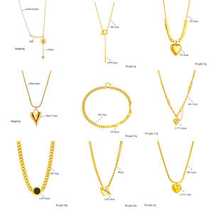 Moda Hip Hop cadenas colgante collar chapado en oro geométrico cuadrado redondo collar Joyeria De Acero Inoxidable - Product Image 6