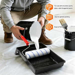Kit de rouleaux <span class=keywords><strong>à</strong></span> <span class=keywords><strong>peinture</strong></span> 19 pièces 9" et 4" avec perche télescopique, bacs, housses en microfibre, brosses pour murs, plafonds, portes - Product Image 5