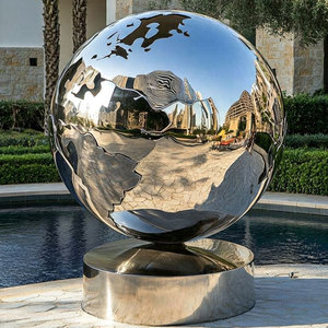 Patung Bola Bulat Stainless Steel Berkualitas Tinggi untuk Air Mancur Taman Luar Ruangan, Cocok untuk Dekorasi Plaza Komersial Kontemporer - Product Image 4