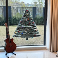 Bandeaux décoratifs de Noël vert foncé et blanc, 2 mètres, pour sapin de Noël, décoration murale DIY, bande de fleurs décoratives
