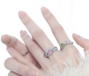 Fine Jewelry Colorful Mini Zircon <b>Rings</b> for Women <b>Silver</b> Color <b>Adjustable</b> Finger <b>Ring</b> Sweet Girls Fashion Jewelry - Product Image 4
