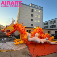 Dragon gonflable de dragon chinois, dragon doré gonflable de décoration de festival extérieur, gonflables de dragon réalistes