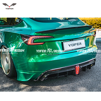 Accesorios para automóviles bodykit YOFER mejorado divisor de esquina lateral compatible difusor trasero delantales parachoques para Tesla modelo 3