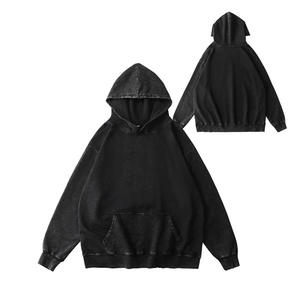 Sudadera con capucha de forro polar para hombre, estilo retro, lavada y desgastada, de manga larga, gruesa, para otoño e invierno, ropa informal transfronteriza - Product Image 2