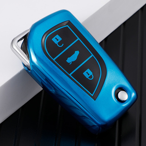 Coque de protection pour clé de voiture en TPU souple de qualité supérieure pour Toyota COROLLA camry LEVIN REIZ highlander RAV4 porte-clés pliants porte-clés sac - Product Image 3