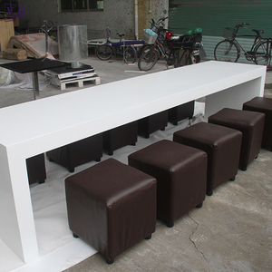 <strong>Custom</strong> High Quality <strong>Solid</strong> <strong>Surface</strong> Benches for Dining U-shaped Dining Counter <strong>Table</strong> for Coffee Shop - Product Image 2