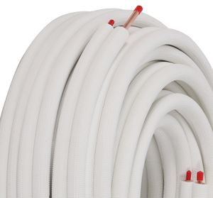 3/8-5/8 HVAC Lineset Twin Isolé Cuivre Tuyau Paire Bobines Isolation Cuivre Tube Tuyauterie Ligne Ensemble pour <span class=keywords><strong>Climatiseur</strong></span> Split - Product Image 1