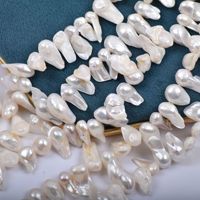 Perle Baroque blanche irrégulière en forme de plume d'eau douce naturelle pour accessoire de bijoux