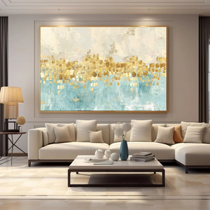 Arte Abstracto Amarillo Pintado a Mano, Cuadro Enmarcado, Lienzo Grande, Pintura al Óleo, Decoración de Interiores para el Hogar, Regalo para la Inauguración de una Casa y Sala de Estar - Product Image 2