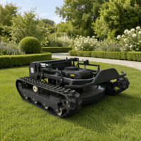 Tondeuse à gazon robotisée automatique avec système autopropulsé pour les tâches autonomes de coupe de l'herbe dans les jardins domestiques
