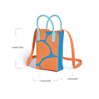 Sacoche en tricot de polyester unisexe personnalisable avec fermeture ouverte pochette à double poignée pour téléphone portable