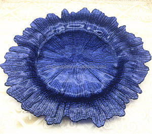 Assiettes de présentation en verre colorées pour décoration de table de mariage – Vente en gros - Product Image 3