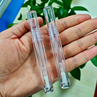 Tubes de gloss à lèvres transparents cosmétiques en gros, contenants doux au toucher rose et bleu Morandi, emballage pastel personnalisé avec logo, PETG