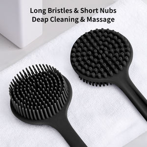 Cepillo de baño de doble cara con mango largo, masajeador moderno de silicona para limpieza corporal, gran oferta de Temu - Product Image 3