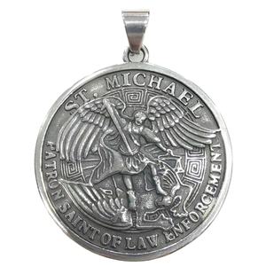 <span class=keywords><strong>Christopher</strong></span> Michael Archangel medali baja tahan karat liontin antik klasik santo pelindung untuk pria Aksesori agama Kristen - Product Image 2