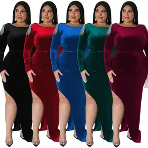 Alta calidad mujer Otoño Invierno 2022 de talla grande colección Otoño e Invierno vestidos de fiesta de lentejuelas Mujer noche elegancia de talla grande - Product Image 1
