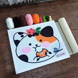 Kit de tapis à broder au poinçon DIY, ensemble de broderie au crochet convivial, artisanat de méditation pour soulager le stress, décoration créative pour la maison, pour débutants - Product Image 1