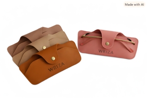 WRIZA ซองใส่แว่นตาหนังแท้ลายจระเข้ กระเป๋าใส่แว่นกันแดดแบบบาง ที่ใส่แว่นตาแบบพกพาพร้อมห่วงคล้องกุญแจ สีเขียวฟอเรสต์ รุ่นลักซ์ส - Product Image 2