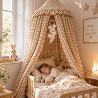 Moustiquaire de lit conique en coton massif pour bébé, écologique, style bohème, rideau de lit suspendu en tissu pour chambre à coucher