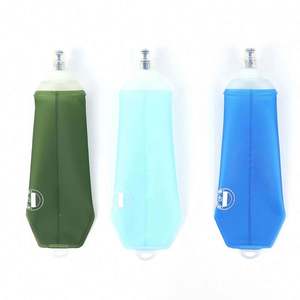 Bouteilles d'eau en TPU bleues sans BPA de 500 ml, gourde souple de sport - Product Image 5