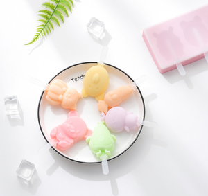 Ensemble de moules de barre de crème glacée en Silicone de dessin animé populaire avec 10 bâtons en plastique bricolage plateau de moules à Popsicle - Product Image 3