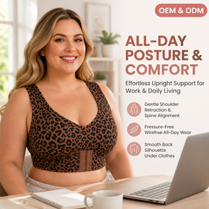 Sujetador sin aros con cierre frontal sin costuras, corrección <span class=keywords><strong>de</strong></span> postura, tirantes anchos y cobertura total para mujer, talla grande - Product Image 2