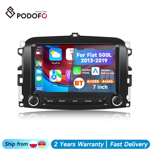 วิทยุติดรถยนต์ Podofo 7 นิ้ว 6+128GB ระบบแอนดรอยด์ สำหรับรถยนต์ Fiat 500L ปี 2013-2019 รองรับ Wireless Carplay & Android Auto GPS WiFi BT FM RDS ขายส่ง - Product Image 1
