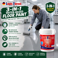 Revêtement de sol acrylique aqueux auto-primant, couche de base et de finition tout-en-un, scellant haute brillance pour sols en béton d'entrepôt