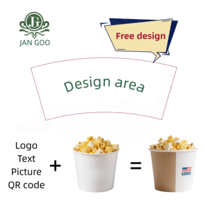 Cubeta de Papel para <span class=keywords><strong>Palomitas</strong></span> de Maíz, Desechable, Ecológica, Biodegradable, Impermeable, de Pared Simple, de Grado Alimenticio, para <span class=keywords><strong>Palomitas</strong></span> de Maíz y Cualquier Comida - Product Image 5