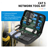 Kit d'outils de sertissage Ethernet RJ45, pince à sertir Cat5, dénudeur de fils, avec testeur de câble réseau