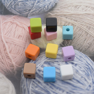 14mm <b>Cube</b> Beads Solid Color Acrylic Square Spacer DIY Bracelet Necklace Crafts Jewelry Making Wholesale Bulk - Product Image 2