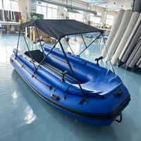 Bateau pneumatique à propulsion par jet 4,7 m pour 8 personnes avec auvent pliable, support de canne à pêche, ancre de proépaulement et rouleau pour la pêche sportive, fabriqué en Chine, logo personnalisé