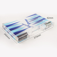 Luxe Lucite Backgammon Set Chips Tasses Pratique Clair Acrylique Backgammon Set Jouer Jeu Table Décor Jeu pour La Famille