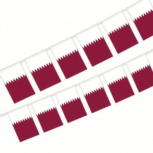 Qatar National Country <b>Flag</b> Polyester String <b>Flag</b> for Birthday Party Festival Decoration Digital Printing Techniques - Product Image 1