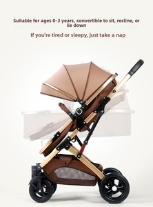 Nouvelle conception de poussette panoramique 2-en-1 convertible, allant du position assis à la position couchée, légère, pliable, bidirectionnelle, pour nouveau-né et enfant en bas âge - Product Image 2