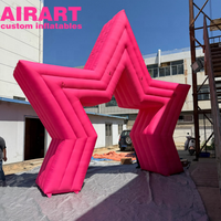 Arche gonflable étoile rose pour événements publicitaires et décorations. Arche gonflable étoile personnalisée pour événements en extérieur.
