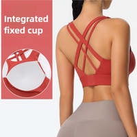 Soutien-gorge de sport de plein air haute résistance une pièce tasse fixe respirant Fitness course et Yoga gilet grande taille dos croix conception
