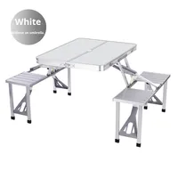 Ensemble table et chaises pliantes rectangulaires en alliage d'aluminium, design moderne, pour le camping, les voyages et les pique-niques en plein air