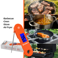 Thermomètre numérique étanche IP68 Lonnmeter à batterie rechargeable, pliable à 180 degrés, pour four, barbecue et cuisson de la viande